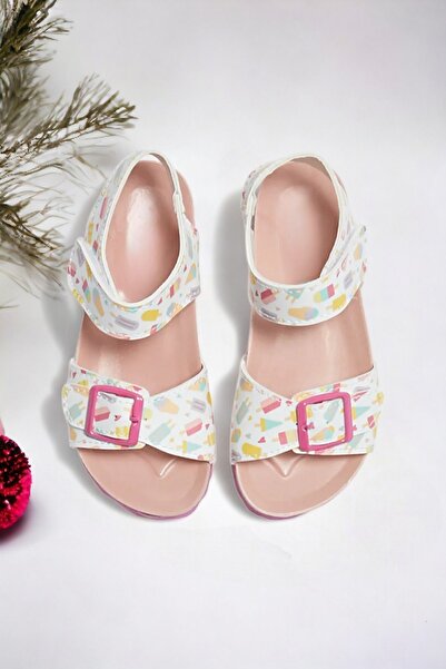 Ponchiq Dětské barevné sandály se vzorem zmrzliny