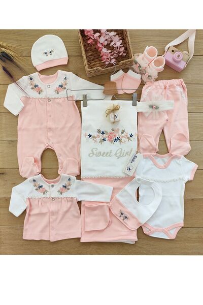 Sitilin مجموعة هدايا للمواليد الجدد من القطن الطبيعي 100% من كيدز بيبي، طراز سالمون لوكس، معبأة في صندوق