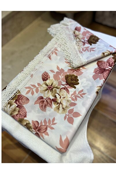 Esila Life 140x150 Raşel Leke Tutmaz Güpürlü Sofra Bezi Pudra