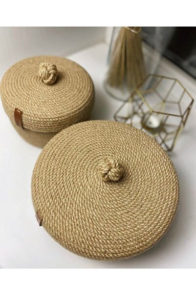 SILA سلة متعددة الأغراض مكونة من قطعتين مع غطاء من الخوص