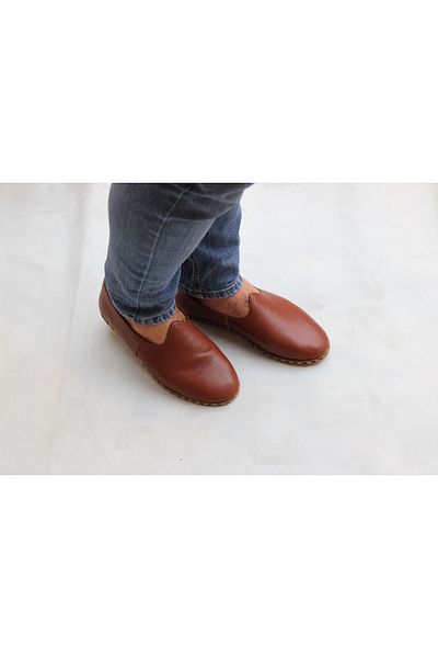 YEMENİCİ NİYAZİ USTA Genuine Leather Unisex Tan Classic Yemeni