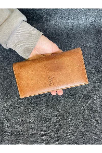 SANAT LEATHER Sl-2161 Genuine Leather Unisex Portfolio Wallet with Phone Compartment
