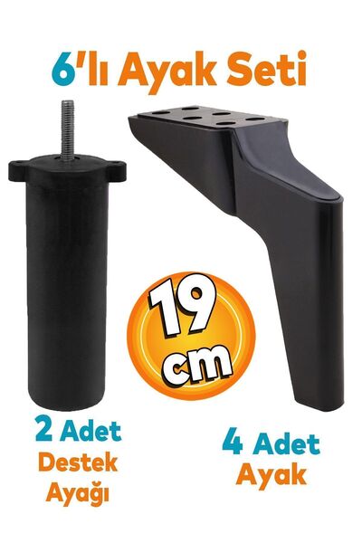 Badem10 Logan 6'lı Set Mobilya Tv Ünitesi Konsol Koltuk Kanepe Destek Ayağı 1...