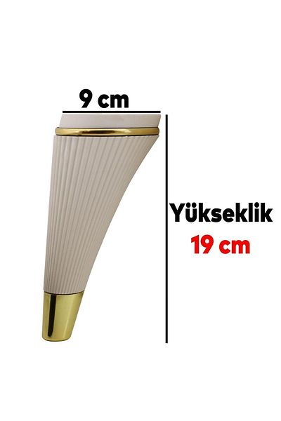 Badem10 Set de 6 fier Mobilier Unitate TV Consolă Fotoliu Canapea Suport Picior 19 Cm Picioare de piatră lunară M8