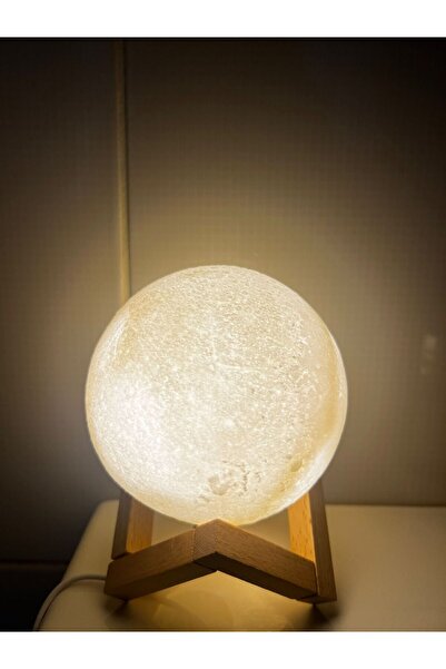 AKSADAN HEDİYELİK DEKORATİF DOLUNAY 3D BOYUTLU GECE LAMBASI ortaboy