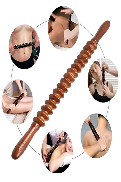 Genel Markalar Cilalı Ahşap Selülit Döner Masaj Sopası Rulo Merdanesi Çubuğu ...