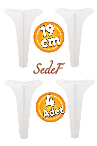 Badem10 4 Bucăți Picioare Albe Perle Mobilier de Lux Canapea - 19 Cm Consolă Picioare Fotoliu
