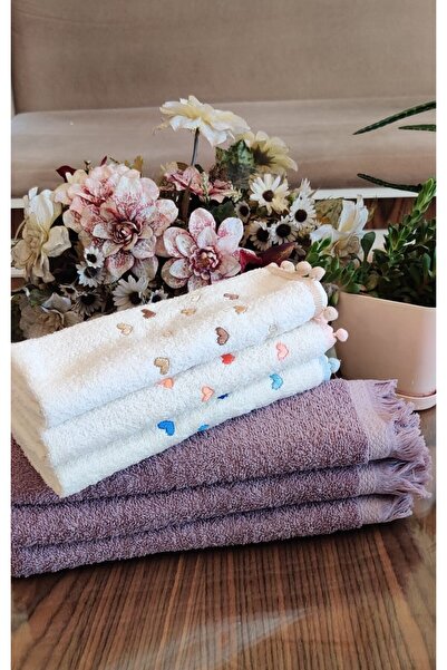 Z&N STYLE Набір з 6 вишитих рушників для весільного приданого з особливим подарунком - 30x50 см і 35x60 см