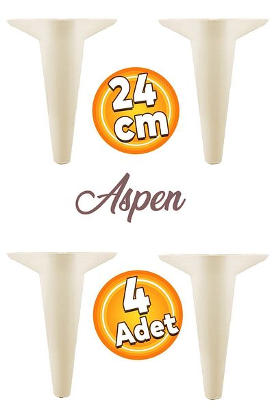 Badem10 Aspen Mobilier de lux Canapea Fotoliu Unitate TV Consolă Picior Picioare 24 Cm Cremă Picior (4 buc.)