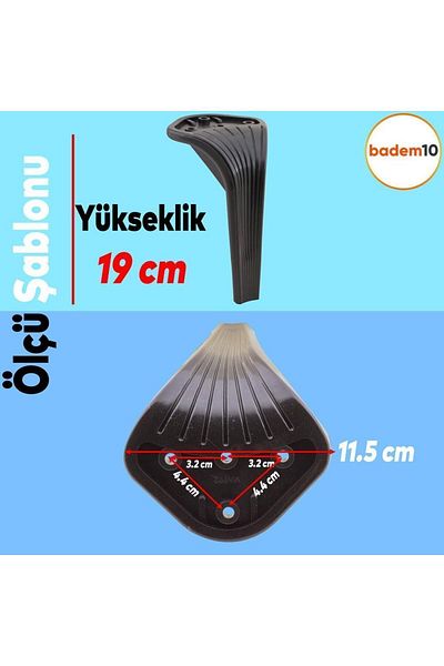 Badem10 Lotus Set 6 Mobilier Unitate TV Consolă Fotoliu Canapea Suport Picior 19 Cm Picioare Negre M8