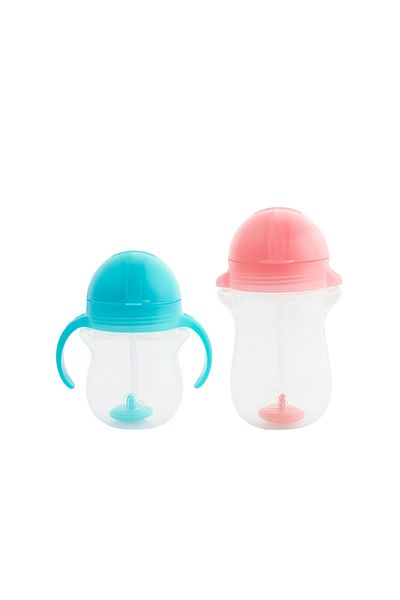 Munchkin Blue and Pink Click Lock Spout Cup - 6 Months+ 207 ml / 12 Months+ 296 ml
