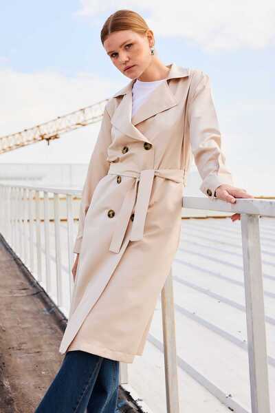 DEMOİSELLE Belted Women's Trench Coat