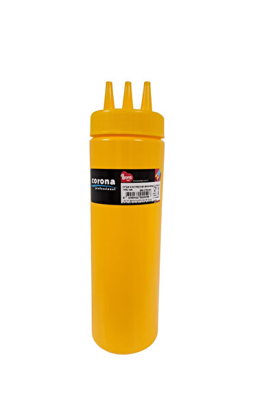 Corona Professional Ketchup & Mayonnaise Bottle 3 Holes B.700 ml Yellow Bo2049