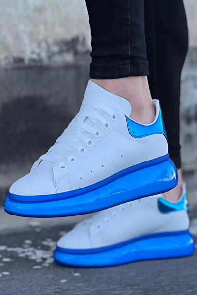 Rainon Store Men's Sneakers - White Blue, Modern and Stylish, Perfect Choice for Any Combination