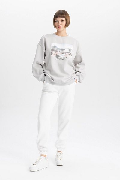 DeFacto Crew Neck Oversize Sweatshirt - Thick B6593ax23wn