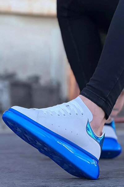 Rainon Store Men's Sneakers - White Blue, Modern and Stylish, Perfect Choice for Any Combination