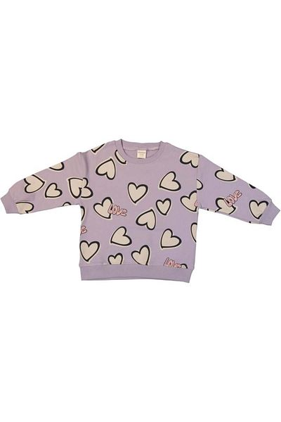Divonette Girl - 100% Cotton, Long Sleeve, Heart Detailed Sweat