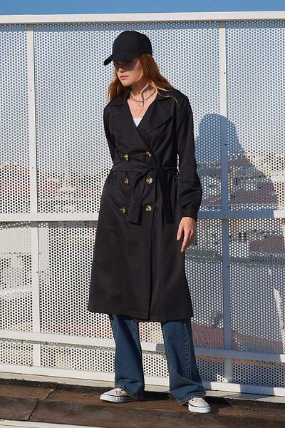 DEMOİSELLE Belted Women's Trench Coat