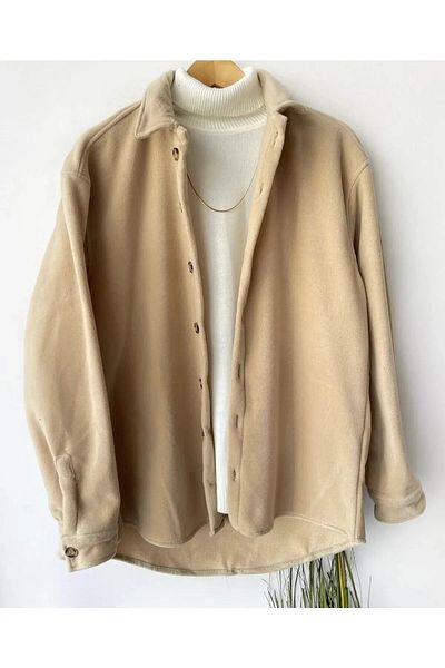 tynemode Ανδρικό μπουφάν χοντρό φλις oversize - με κουμπιά