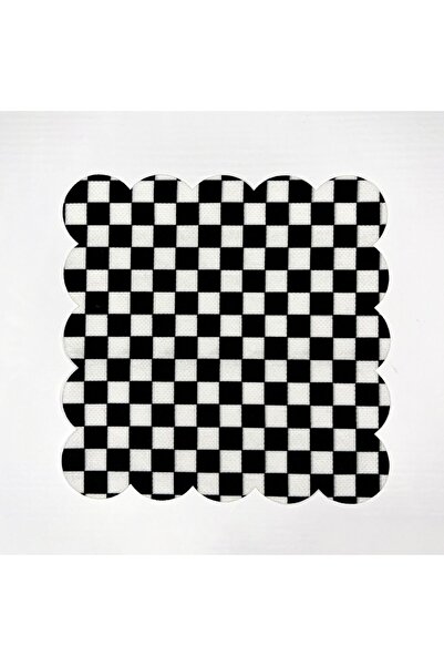 DECO منديل كوكتيل مطبوع رقمي وقابل للغسل بالليزر - نمط الشطرنج