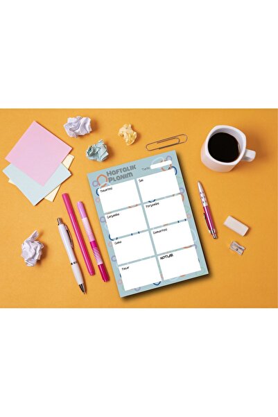 Pine Note مخطط أسبوعي أزرق/قائمة المهام/دفتر ملاحظات/مفكرة/مذكرة A5