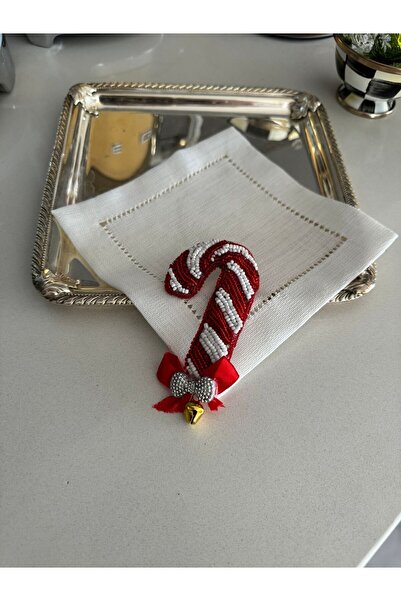 Hatice sakallı design 1 Piece Embroidered Stone Walking Stick Candy Coffee Side Cocktail Napkin