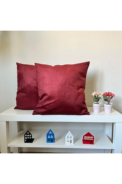 DECO Husă de pernă din catifea imprimată digital cu aspect de in
