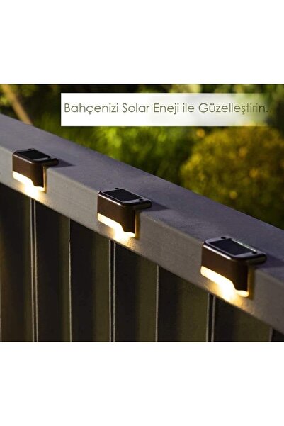 Toptanhane Solar Güneş Enerjili Köşebent 4lü Set Merdiven Veranda Bahçe Led Lamba