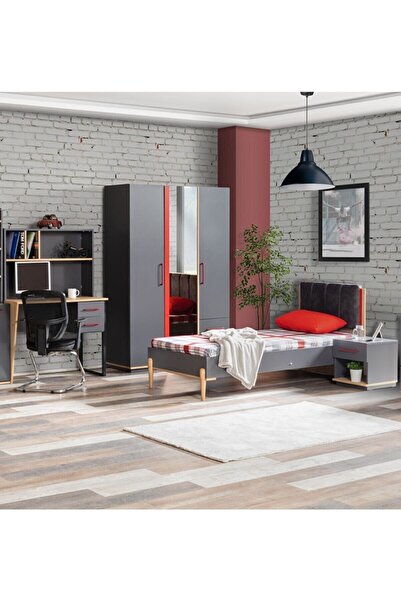 Setay Antre Genç Odası - 3 Kapılı Dolap, Karyola, Komodin, Masa
