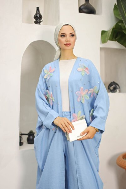 SHİROSA Σετ κιμονό με διπλό floral σχέδιο