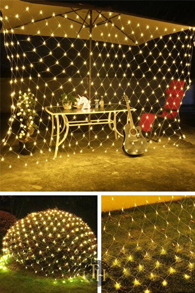 Toptanhane 144 Ledli 2x2 Metre Animasyonlu Ağ Perde Led Fişli Eklenebilir Mod...