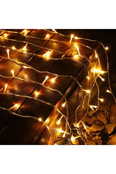 Toptanhane Yılbaşı Işığı 10 Metre Pilli Şeffaf Kablolu 80 Ledli Dekoratif Yen...