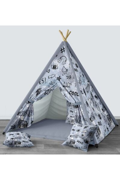 Setay Konteyner Çocuk Odası Takımı Uyumlu Dijital Baskılı Minderli Oyun Çadırı