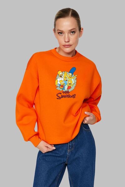 Nyda Collections Simpsons štampana unisex pamučna majica prekomernog kroja - ...