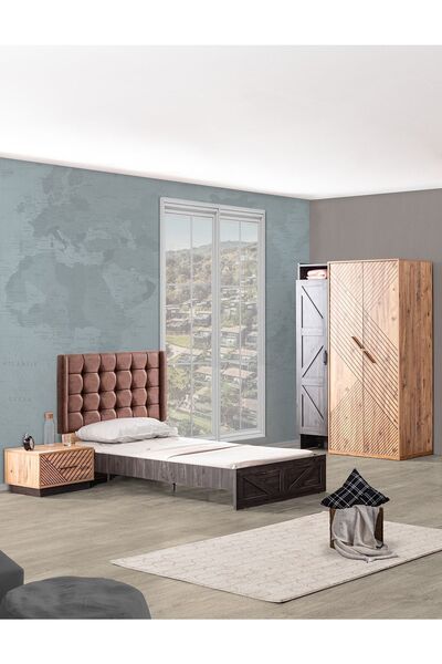 Setay Elit Genç Odası - 3 Kapılı Dolap, Karyola, Komodin