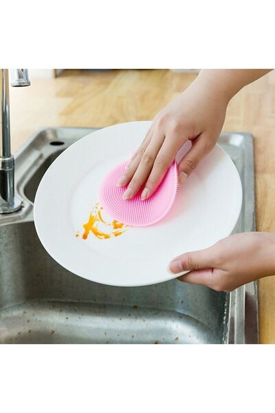 Toptanhane 2 Adet Silikon Bulaşık Süngeri Tükenmeyen Yıkama Fırçası Çok Amaçl...