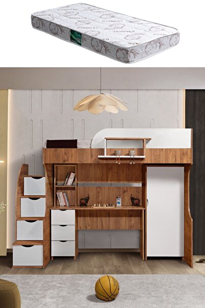 Setay Ranza, Litera Ranza Dolap Çalışma Masası, Koyu Ceviz-beyaz 1 Adet Comfo...