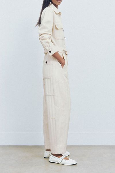 Posh Chic Women's Jeans Long Sleeve Jumpsuit & Salopet (Without Belt)