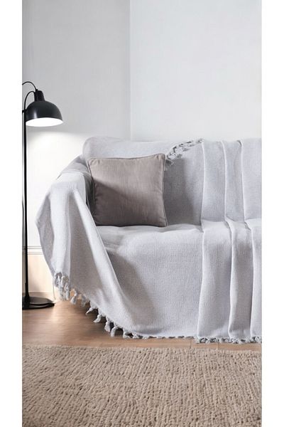 Lux Touch 170 X 210 cm Gray Cotton Tufted Sofa Sofa Bed Daybed Cover - Alin