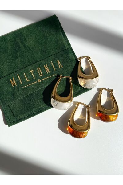 Miltonia Gold Colored Steel Earrings