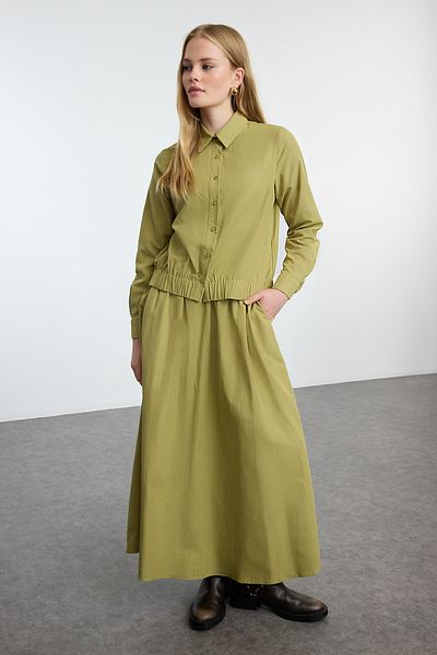 Trendyol Modest KHaki Color Button Detailed Suit - TCTAW25US00079