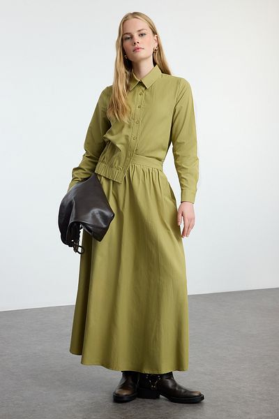 Trendyol Modest KHaki Color Button Detailed Suit - TCTAW25US00079