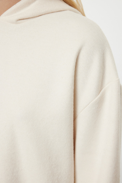 Trendyol Collection Λευκό Πλεκτό Φούτερ με Κουκούλα Oversize - Θεσσαλονίκη TWOAW25SW00065
