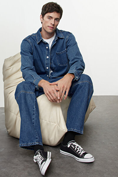 TRENDYOL SHOES Pánská sportovní obuv – černá, šněrovací, plochá TAKAW25SN00011