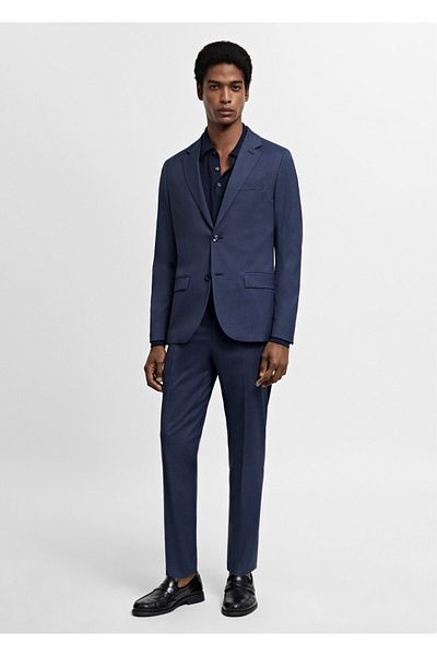 MANGO Pánská bunda Blazer – barva inkoustu,67240624