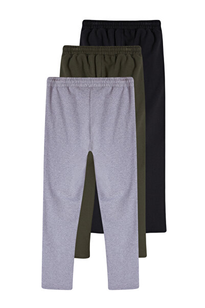 Edit by Trendyol Oversize Men's Sweatpants - Black, Gray, Khaki 3 Pack Tedaw25Ea00016