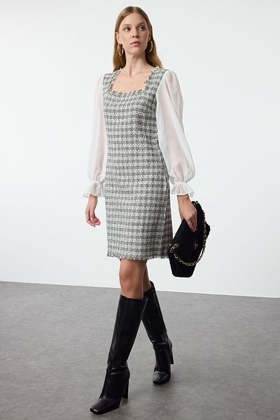 Trendyol Collection Buntes Minikleid mit Karomuster - Twoaw21el0532