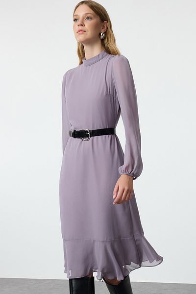 Trendyol Collection Χειμερινό Dusty Rose ίσιο υφαντό φόρεμα - TWOAW20EL1313