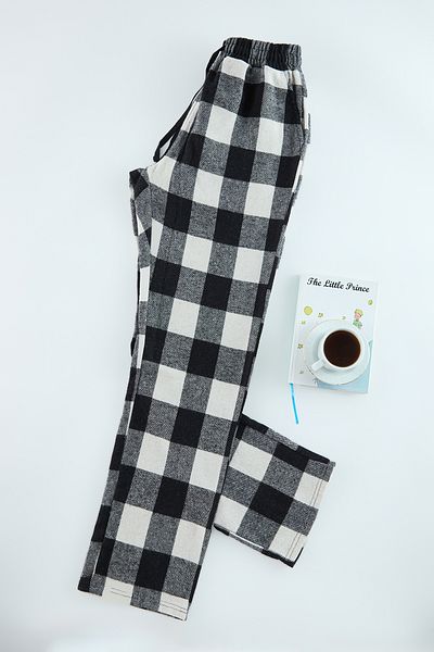 Trendyol Collection Καρό μοτίβο Μαύρο εκρού Unisex Ξυλοκόπος Πυτζάμες - Φούτερ με κανονική εφαρμογή TMNAW25PJ00015