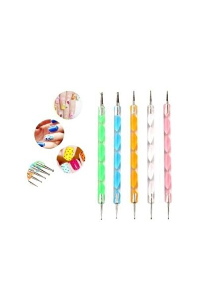 Genel Markalar Tırnak Süsleme Nail Art Kalemi 5 Li Dot Seti